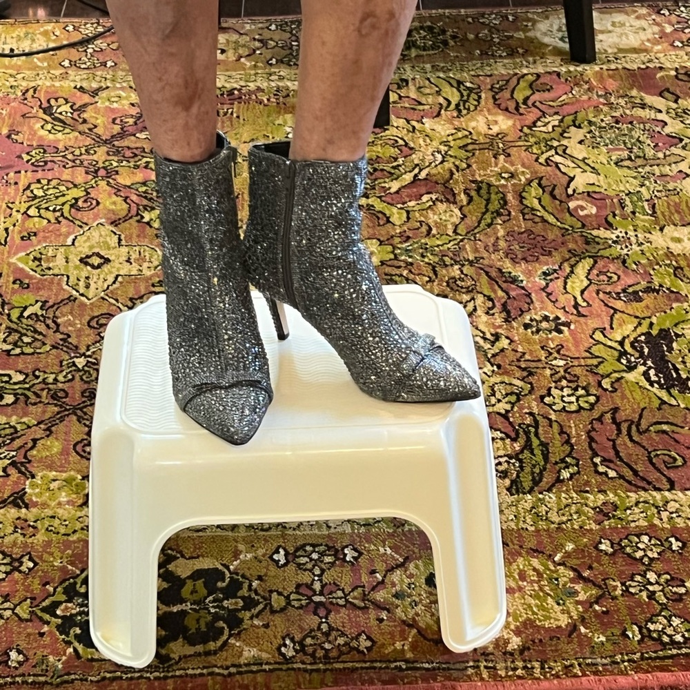 Crystal platinum booties INC